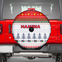 Namibia Christmas Spare Tire Cover with Red-Green Theme, Coat of Arms, and National Flag Motif - Wonder Print Shop