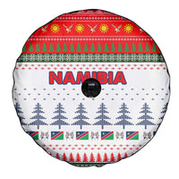 Namibia Christmas Spare Tire Cover with Red-Green Theme, Coat of Arms, and National Flag Motif - Wonder Print Shop