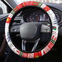 Namibia Christmas Steering Wheel Cover with Red-Green Theme, Coat of Arms, and National Flag Motif - Wonder Print Shop