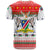 Namibia Christmas T Shirt with Red-Green Theme, Coat of Arms, and National Flag Motif - Wonder Print Shop