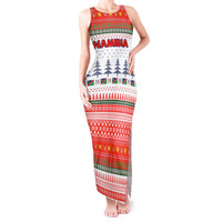 Namibia Christmas Tank Maxi Dress with Red-Green Theme, Coat of Arms, and National Flag Motif - Wonder Print Shop