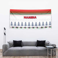 Namibia Christmas Tapestry with Red-Green Theme, Coat of Arms, and National Flag Motif - Wonder Print Shop