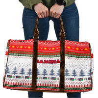 Namibia Christmas Travel Bag with Red-Green Theme, Coat of Arms, and National Flag Motif - Wonder Print Shop