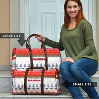 Namibia Christmas Travel Bag with Red-Green Theme, Coat of Arms, and National Flag Motif - Wonder Print Shop