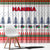 Namibia Christmas Window Curtain with Red-Green Theme, Coat of Arms, and National Flag Motif - Wonder Print Shop