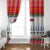 Namibia Christmas Window Curtain with Red-Green Theme, Coat of Arms, and National Flag Motif - Wonder Print Shop