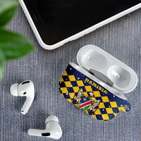 Namibia Christmas AirPods Case with Blue-Yellow Diamond Pattern, Coat of Arms, and Flag Map Motif - Wonder Print Shop