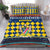 Namibia Christmas Bedding Set with Blue-Yellow Diamond Pattern, Coat of Arms, and Flag Map Motif - Wonder Print Shop