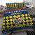 Namibia Christmas Bedding Set with Blue-Yellow Diamond Pattern, Coat of Arms, and Flag Map Motif - Wonder Print Shop