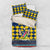 Namibia Christmas Bedding Set with Blue-Yellow Diamond Pattern, Coat of Arms, and Flag Map Motif - Wonder Print Shop