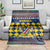 Namibia Christmas Blanket with Blue-Yellow Diamond Pattern, Coat of Arms, and Flag Map Motif - Wonder Print Shop