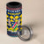 Namibia Christmas 4 in 1 Can Cooler Tumbler with Blue-Yellow Diamond Pattern, Coat of Arms, and Flag Map Motif - Wonder Print Shop