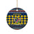 Namibia Christmas Ceramic Ornament with Blue-Yellow Diamond Pattern, Coat of Arms, and Flag Map Motif - Wonder Print Shop
