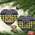 Namibia Christmas Ceramic Ornament with Blue-Yellow Diamond Pattern, Coat of Arms, and Flag Map Motif - Wonder Print Shop