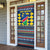Namibia Christmas Door Cover with Blue-Yellow Diamond Pattern, Coat of Arms, and Flag Map Motif - Wonder Print Shop