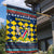 Namibia Christmas Garden Flag with Blue-Yellow Diamond Pattern, Coat of Arms, and Flag Map Motif - Wonder Print Shop