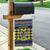 Namibia Christmas Garden Flag with Blue-Yellow Diamond Pattern, Coat of Arms, and Flag Map Motif - Wonder Print Shop