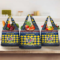 Namibia Christmas Grocery Bag with Blue-Yellow Diamond Pattern, Coat of Arms, and Flag Map Motif - Wonder Print Shop