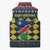 Namibia Christmas Sleeveless Puffer Jacket with Blue-Yellow Diamond Pattern, Coat of Arms, and Flag Map Motif - Wonder Print Shop