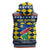 Namibia Christmas Sleeveless Zip Hoodie with Blue-Yellow Diamond Pattern, Coat of Arms, and Flag Map Motif - Wonder Print Shop