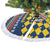 Namibia Christmas Tree Skirt with Blue-Yellow Diamond Pattern, Coat of Arms, and Flag Map Motif - Wonder Print Shop