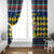Namibia Christmas Window Curtain with Blue-Yellow Diamond Pattern, Coat of Arms, and Flag Map Motif - Wonder Print Shop