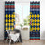 Namibia Christmas Window Curtain with Blue-Yellow Diamond Pattern, Coat of Arms, and Flag Map Motif - Wonder Print Shop