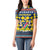 Namibia Christmas Women Polo Shirt with Blue-Yellow Diamond Pattern, Coat of Arms, and Flag Map Motif - Wonder Print Shop