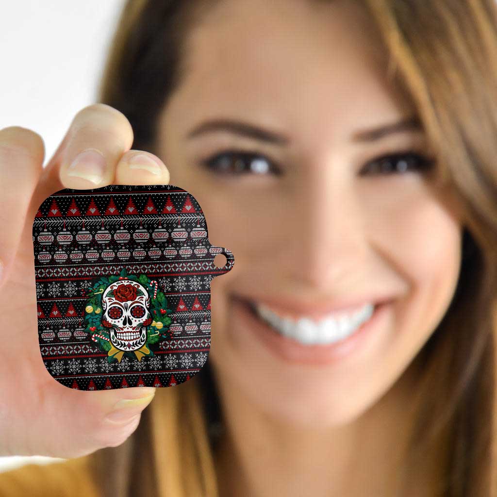 Skull Christmas AirPods Case Xmas Holiday Patterns - Wonder Print Shop