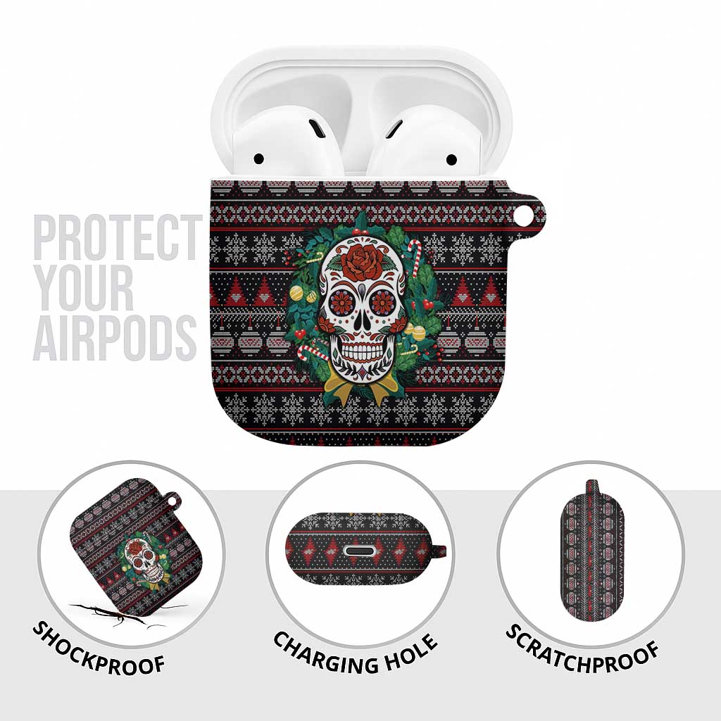 Skull Christmas AirPods Case Xmas Holiday Patterns - Wonder Print Shop