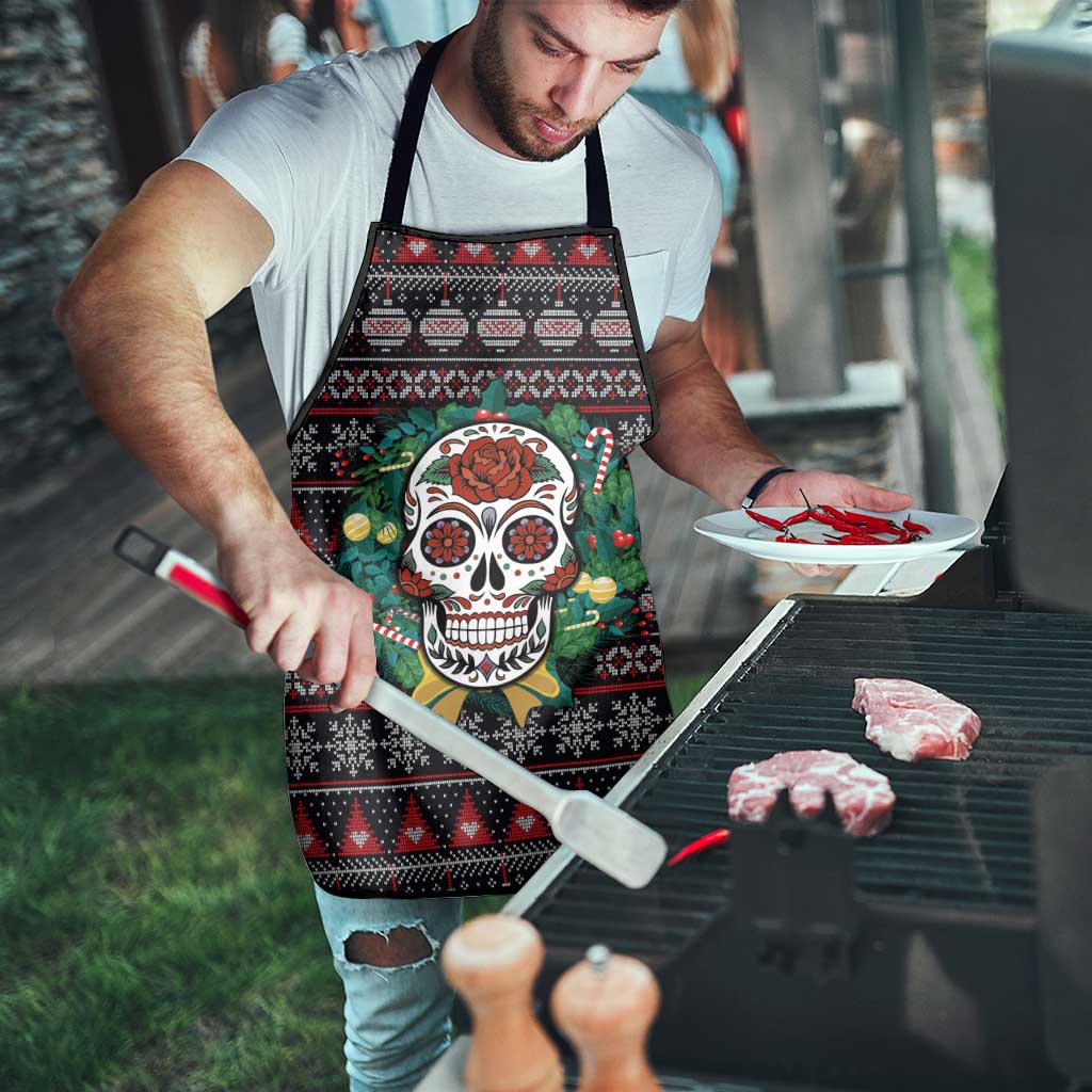 Skull Christmas Apron Xmas Holiday Patterns - Wonder Print Shop