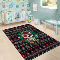 Skull Christmas Area Rug Xmas Holiday Patterns - Wonder Print Shop