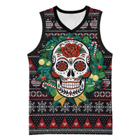 Skull Christmas Basketball Jersey Xmas Holiday Patterns - Wonder Print Shop