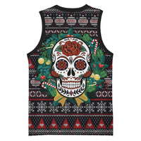 Skull Christmas Basketball Jersey Xmas Holiday Patterns - Wonder Print Shop