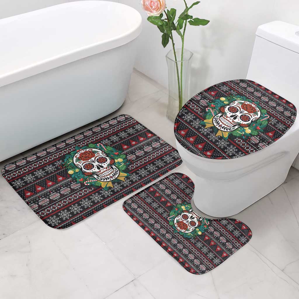 Skull Christmas Bathroom Set Xmas Holiday Patterns - Wonder Print Shop