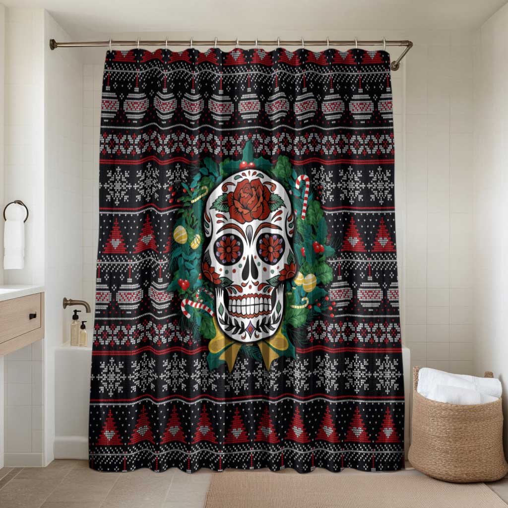 Skull Christmas Bathroom Set Xmas Holiday Patterns - Wonder Print Shop