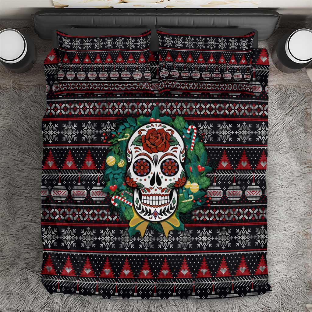 Skull Christmas Bedding Set Xmas Holiday Patterns - Wonder Print Shop