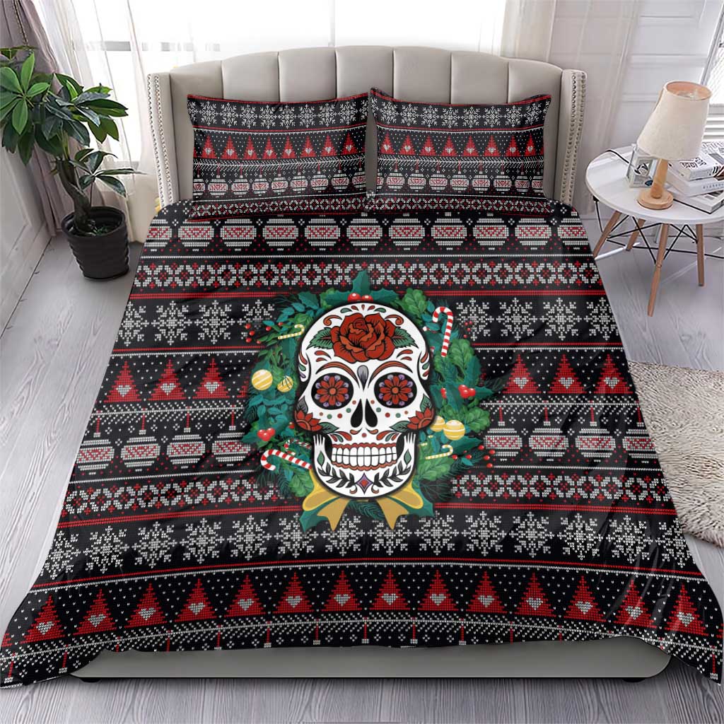 Skull Christmas Bedding Set Xmas Holiday Patterns - Wonder Print Shop