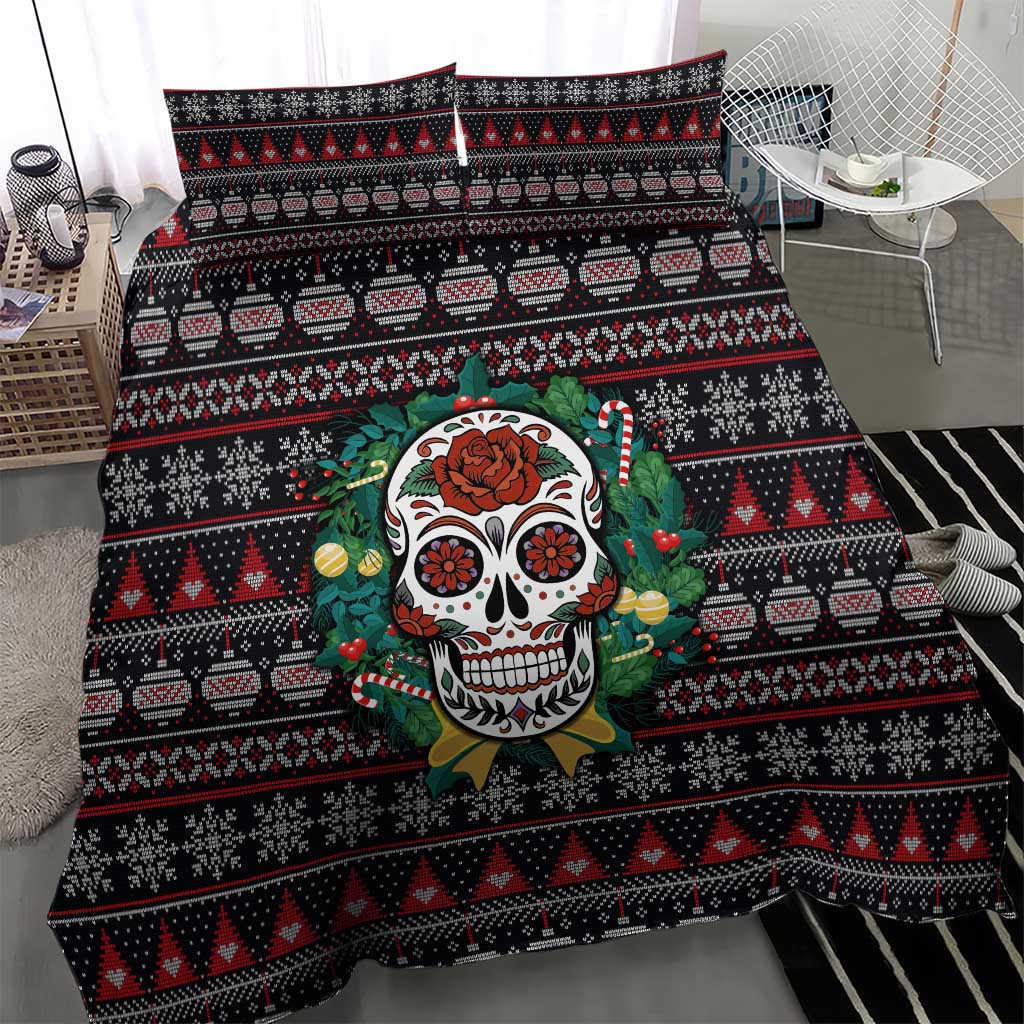 Skull Christmas Bedding Set Xmas Holiday Patterns - Wonder Print Shop