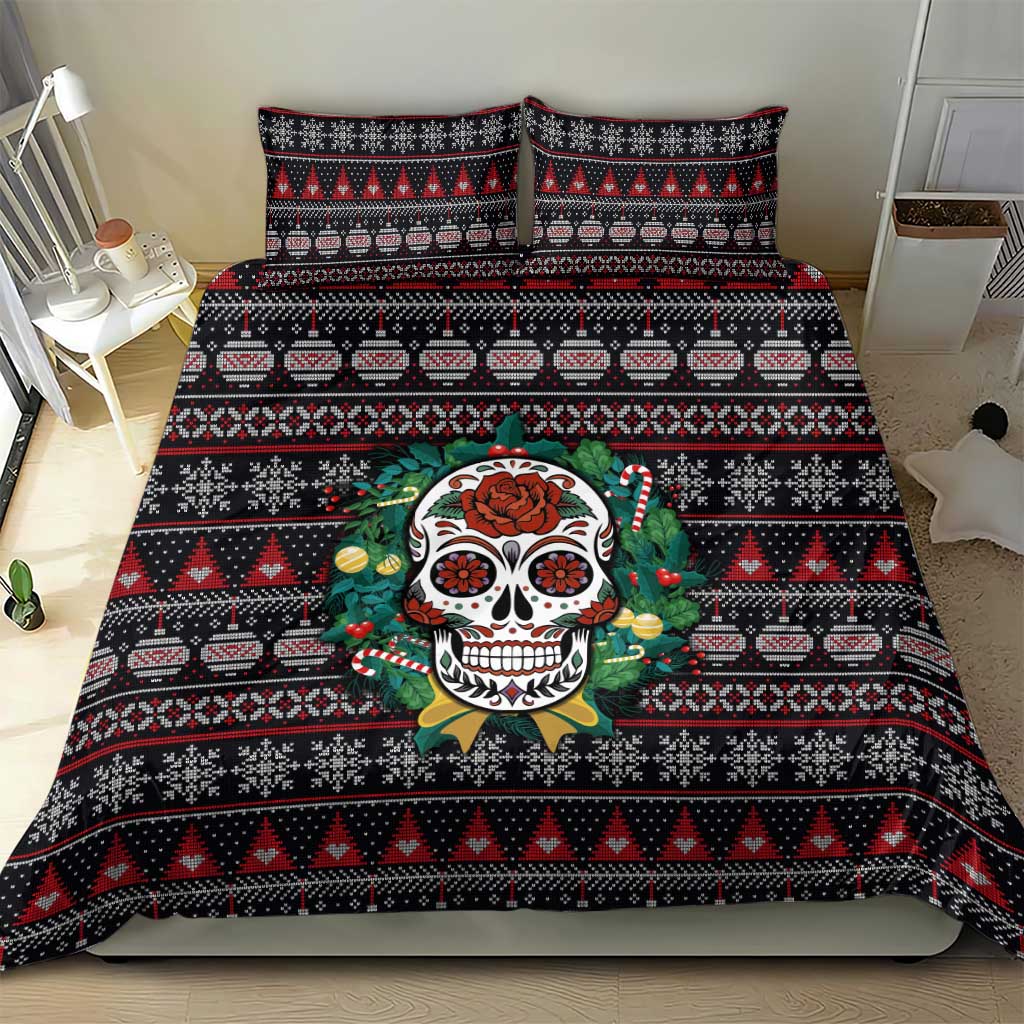 Skull Christmas Bedding Set Xmas Holiday Patterns - Wonder Print Shop
