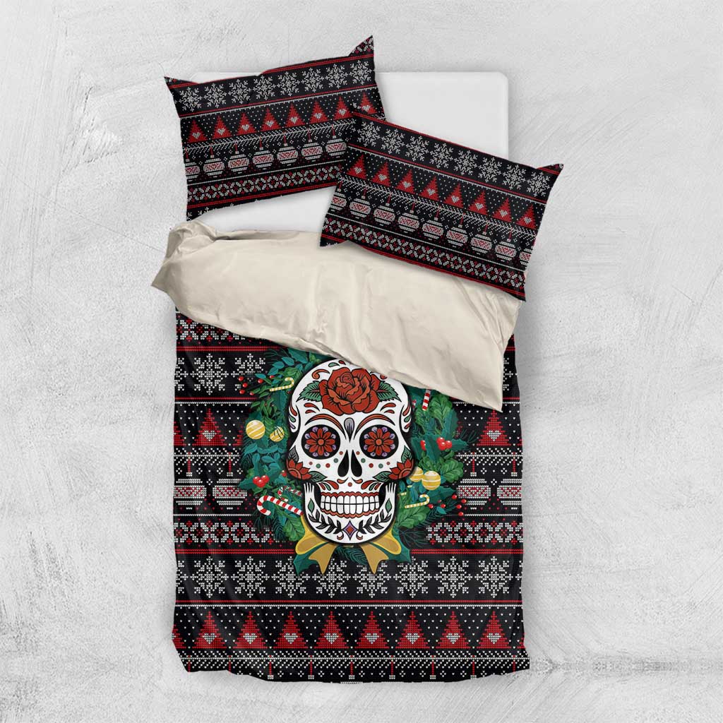 Skull Christmas Bedding Set Xmas Holiday Patterns - Wonder Print Shop