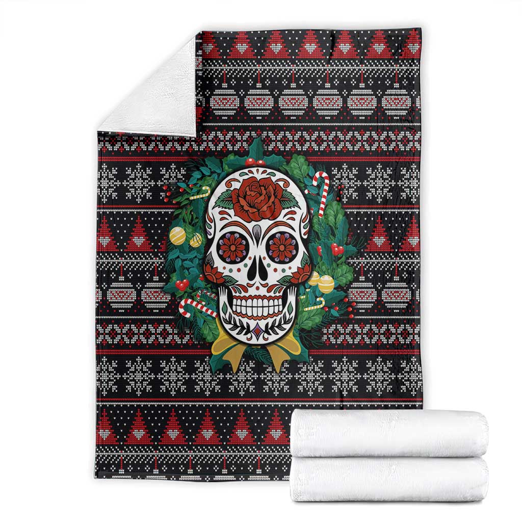 Skull Christmas Blanket Xmas Holiday Patterns - Wonder Print Shop