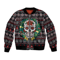 Skull Christmas Bomber Jacket Xmas Holiday Patterns - Wonder Print Shop