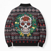 Skull Christmas Bomber Puffer Jacket Xmas Holiday Patterns - Wonder Print Shop