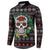Skull Christmas Button Sweatshirt Xmas Holiday Patterns - Wonder Print Shop