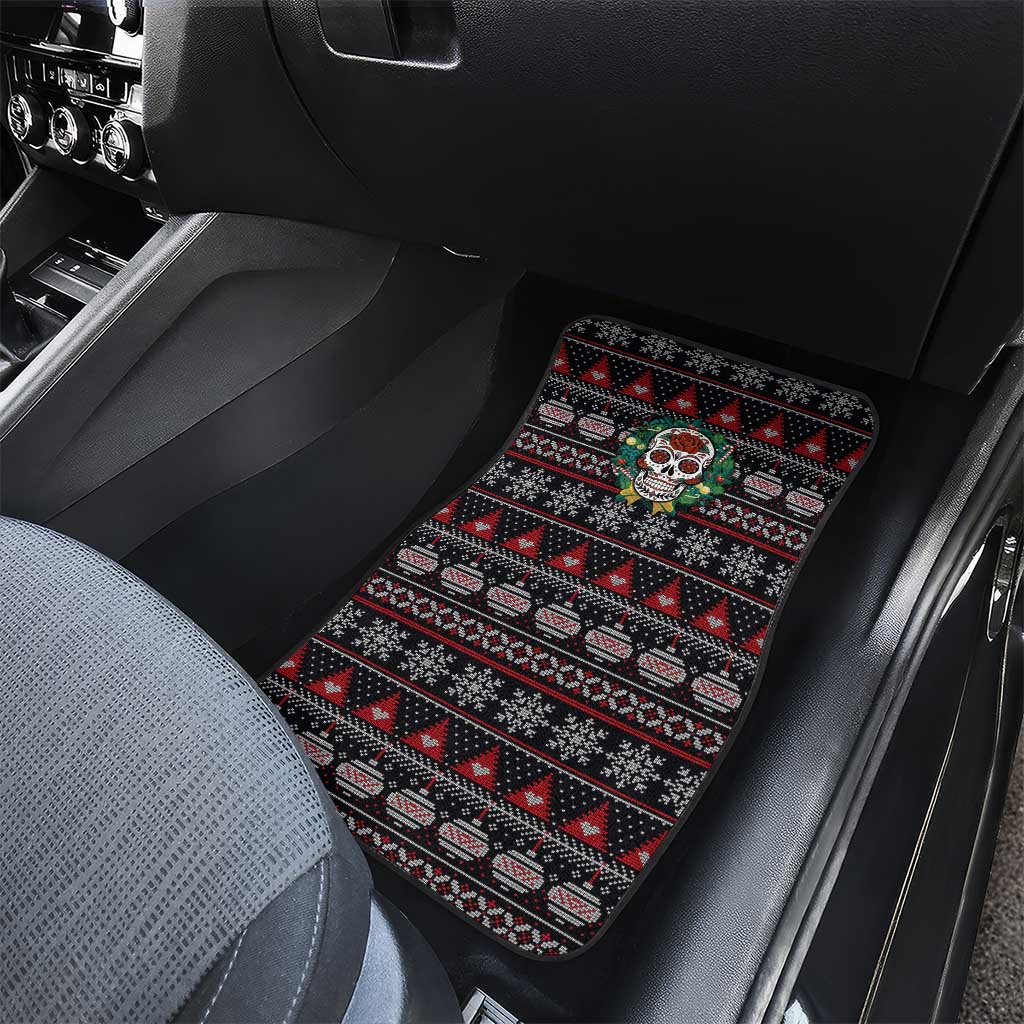 Skull Christmas Car Mats Xmas Holiday Patterns - Wonder Print Shop