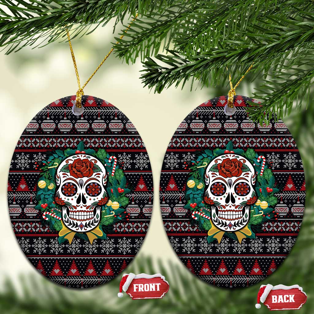 Skull Christmas Ceramic Ornament Xmas Holiday Patterns - Wonder Print Shop