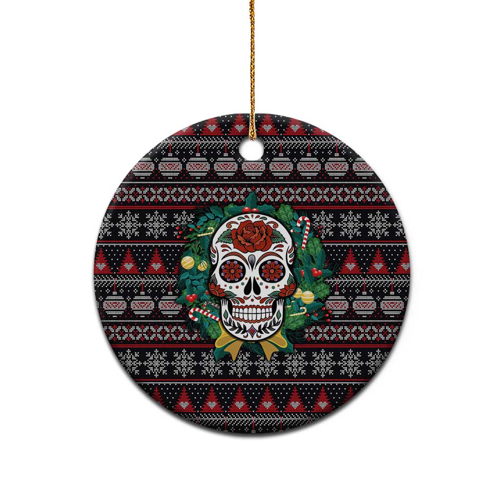 Skull Christmas Ceramic Ornament Xmas Holiday Patterns - Wonder Print Shop