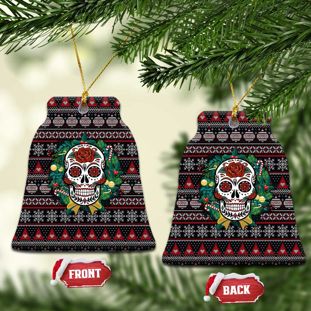 Skull Christmas Ceramic Ornament Xmas Holiday Patterns - Wonder Print Shop