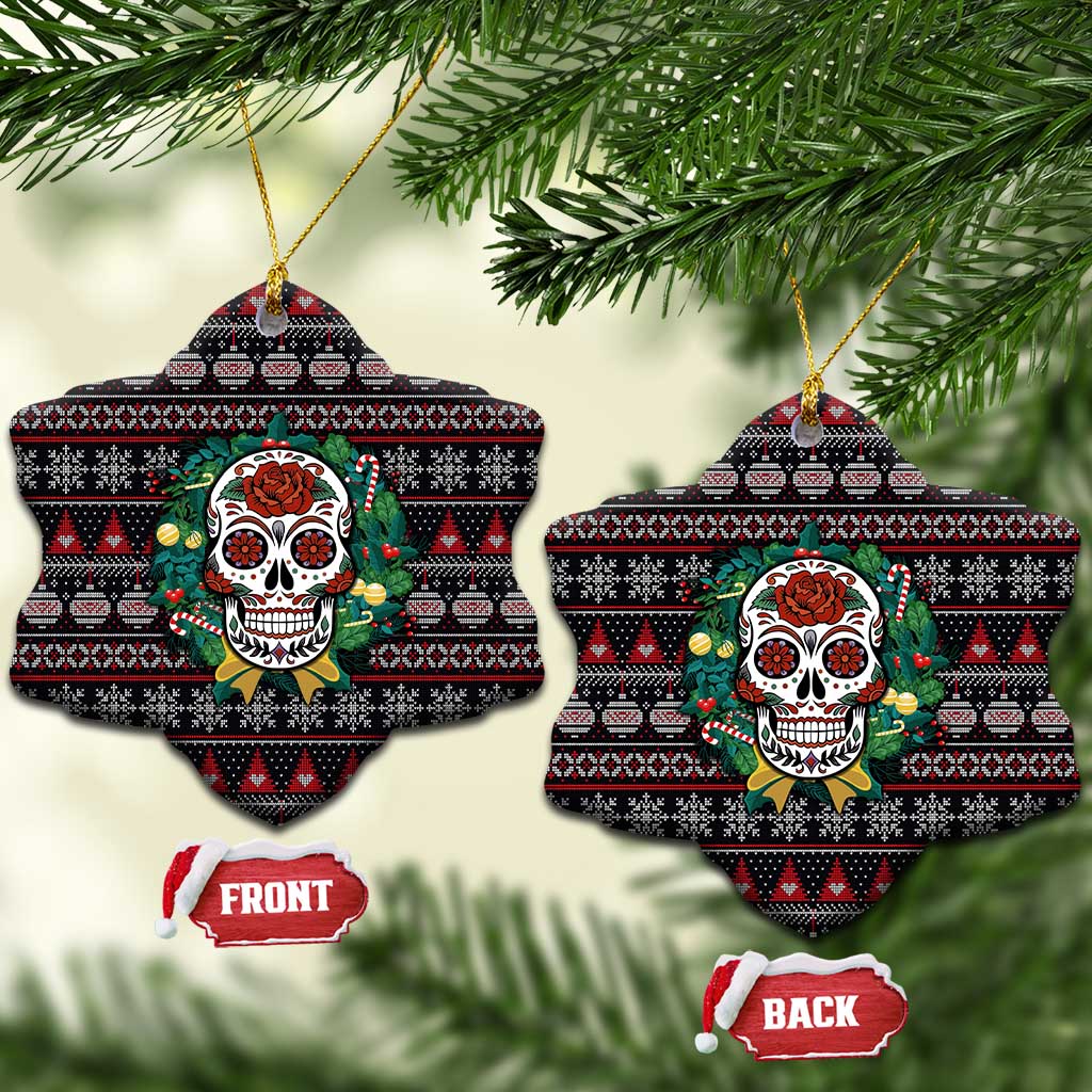 Skull Christmas Ceramic Ornament Xmas Holiday Patterns - Wonder Print Shop